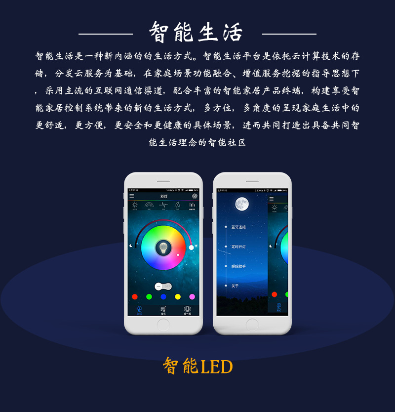 智能家居LED燈4G通信WIFI藍(lán)牙物聯(lián)控制系統(tǒng)軟件APP小程序定制開(kāi)發(fā)