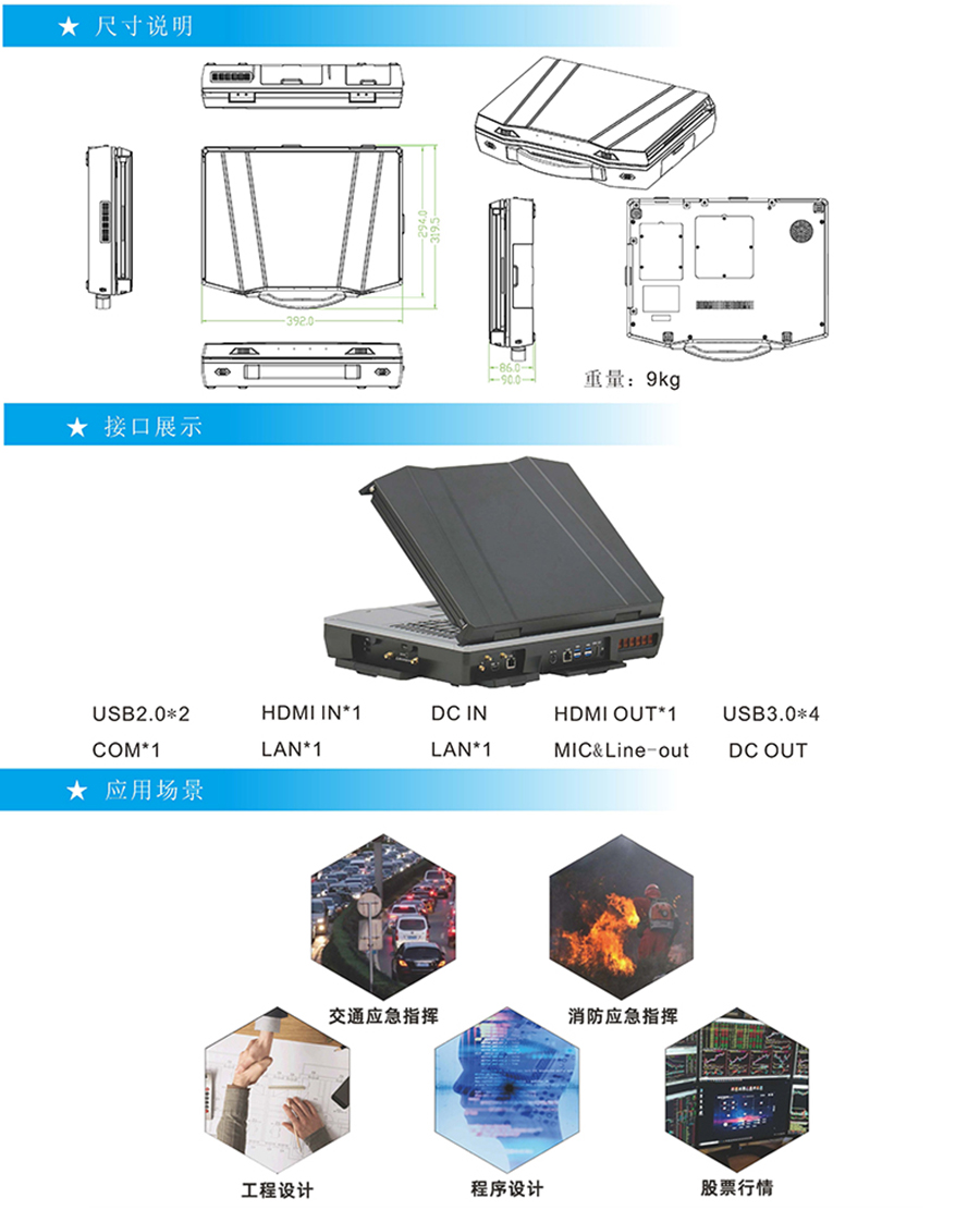 三屏加固便攜筆記本15.6寸3屏三防電腦應(yīng)急指揮計算機(jī)按需定制